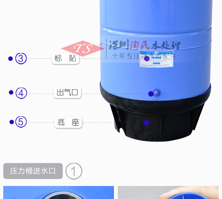 TS陶氏廠家直供商用凈水器11g藍色鐵壓力桶壓力罐 十送一特價促銷