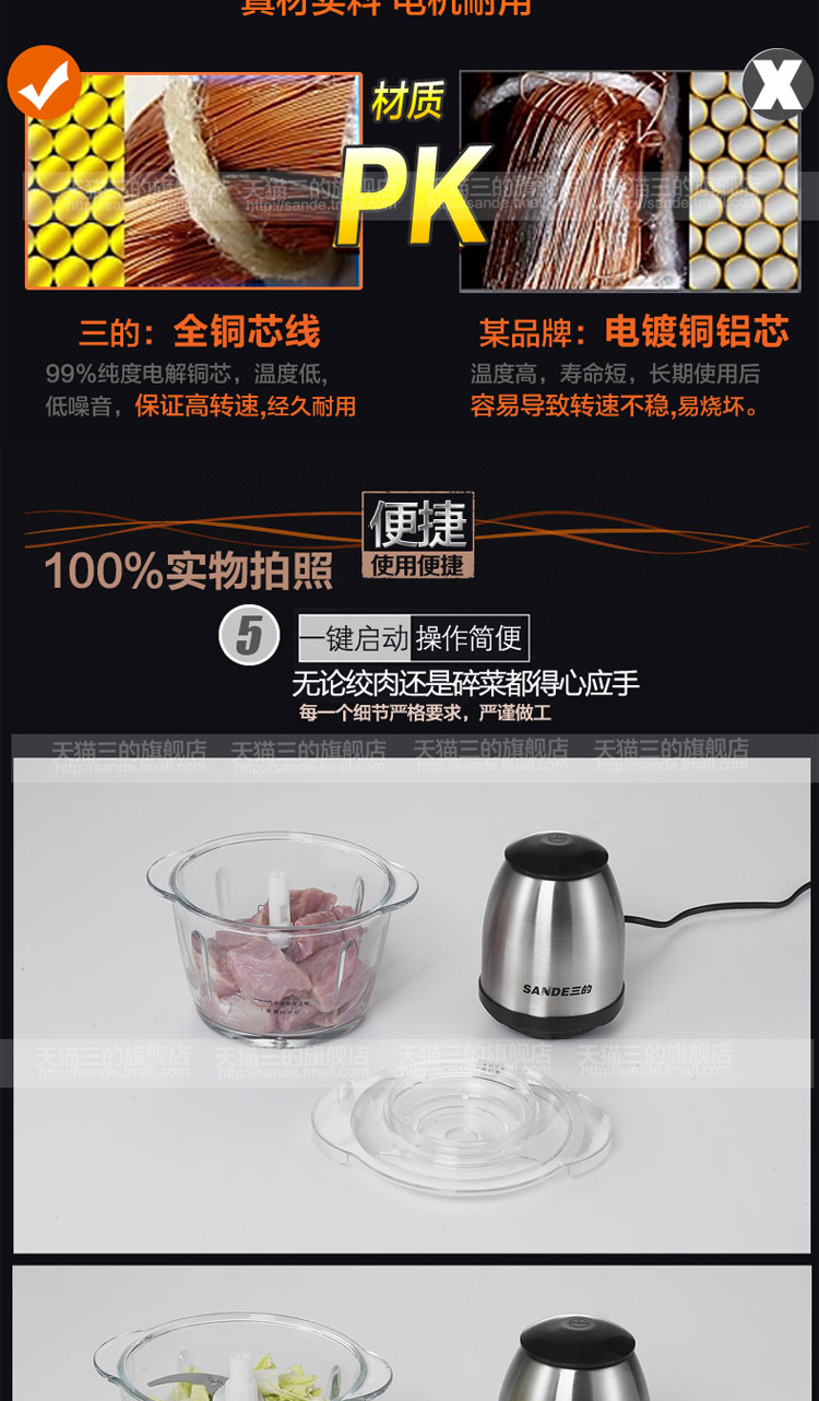 工廠直銷電動(dòng)玻璃絞肉機(jī)家用電動(dòng)多功能不銹鋼攪碎菜拌機(jī)商用家用