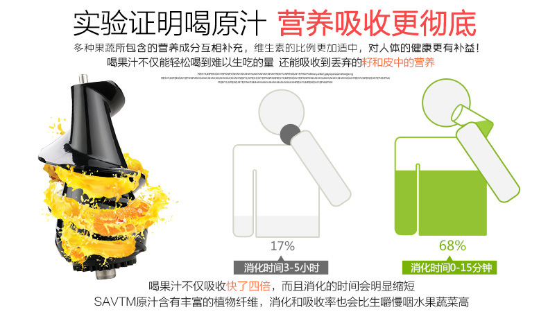 SAVTM/獅威特商用大口徑多功能榨汁機 攪拌果汁機低速原汁機批發