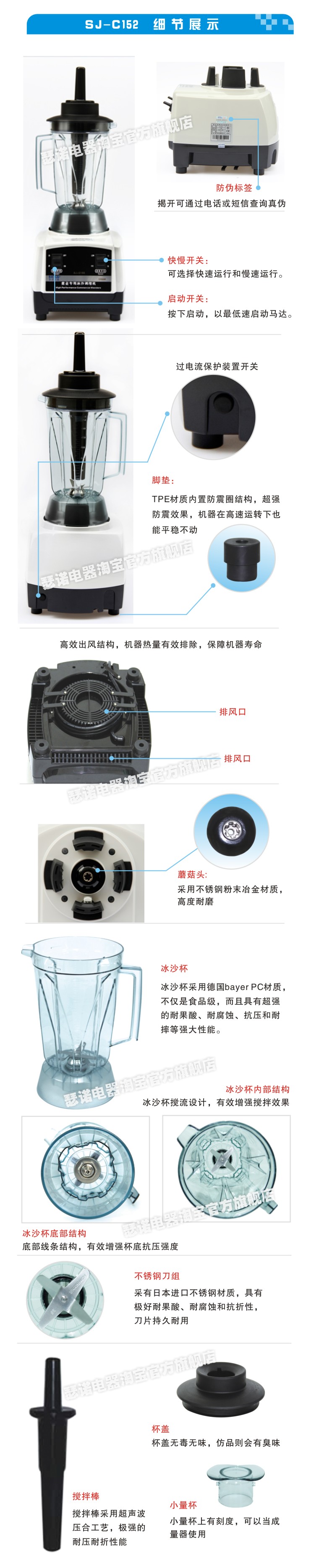 SERO 瑟諾 SJ-C152（SJ-9506）商用沙冰機 冰沙機/商用現磨豆漿機