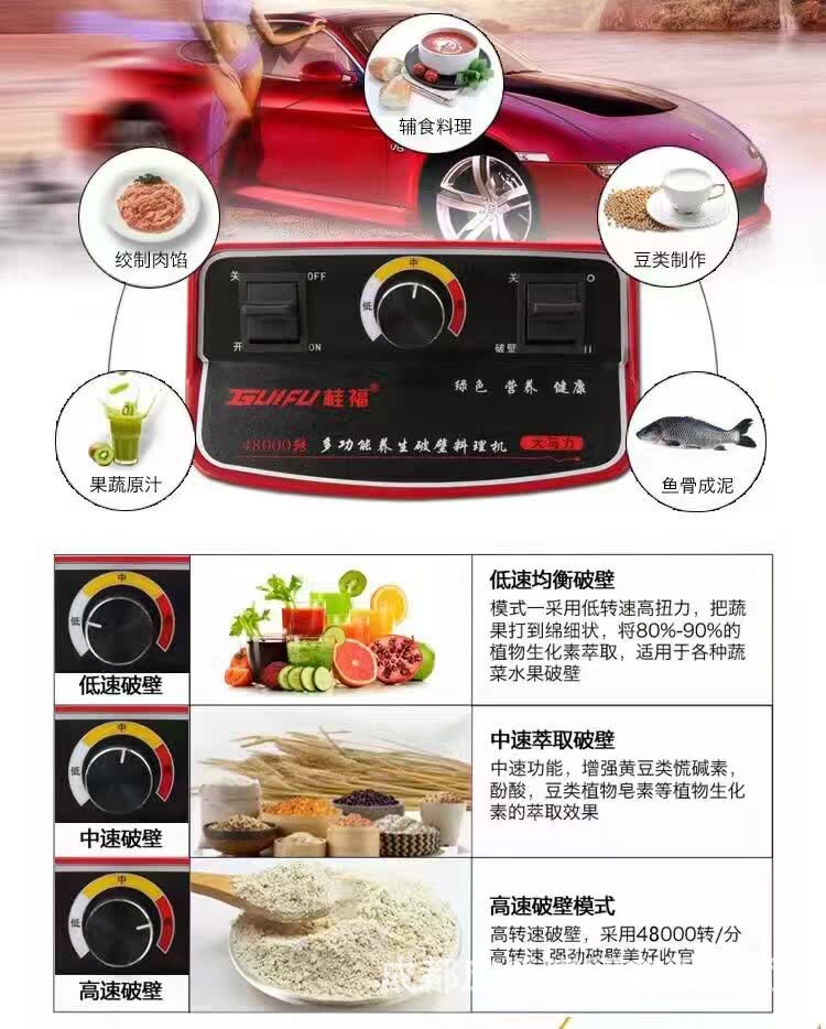 大功率商用破壁料理機(jī)家用現(xiàn)磨豆?jié){機(jī)碎冰沙家用電器攪拌會銷禮品