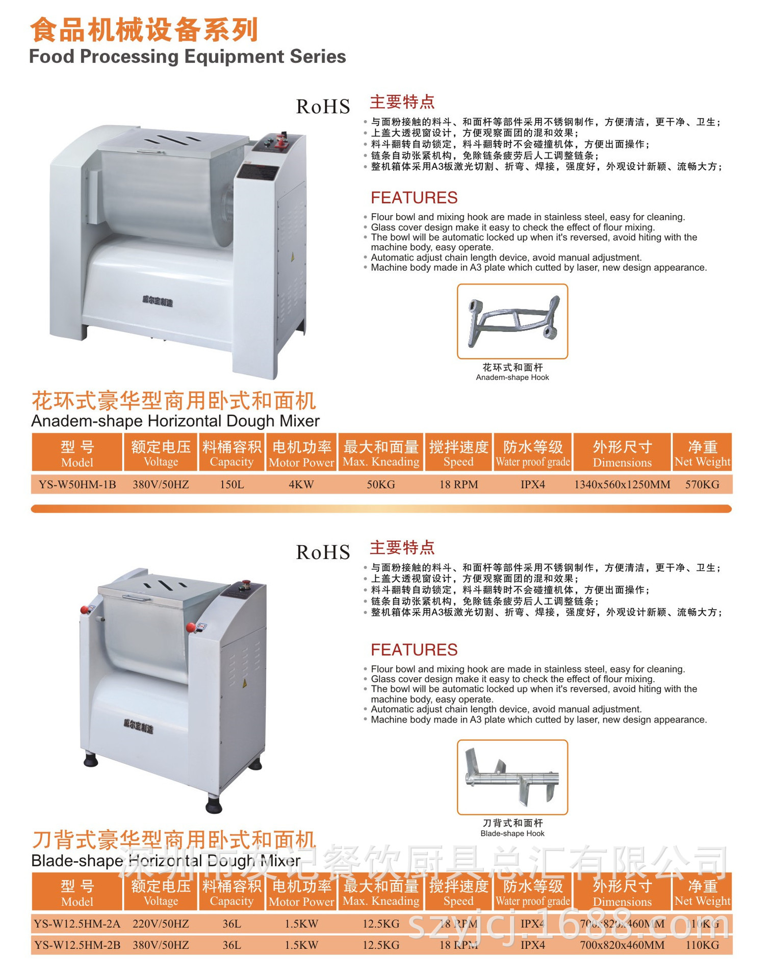 友記廚具大型商用高速揉壓面機立式面條機 臥式面條機 臺式面條機