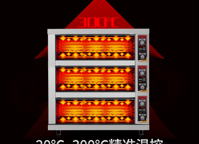 樂創 烤箱商用大型面包烘爐三層九盤電烤箱蛋糕面包披薩蛋撻 烤爐