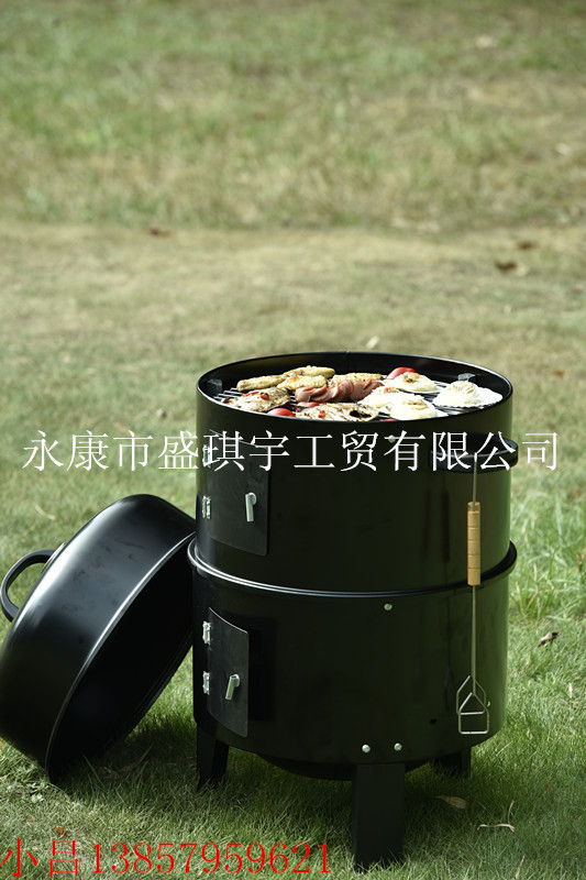 BBQ煙熏爐 三合一戶外燒烤爐 燒烤架 商用家用燒烤箱 熏肉爐