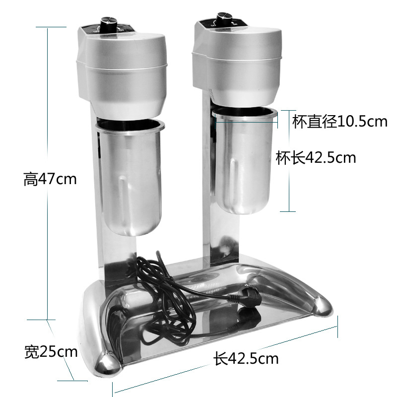 奶茶店奶昔機 商用雙頭不繡鋼奶昔機 攪拌機 奶泡機 泡奶機 正品