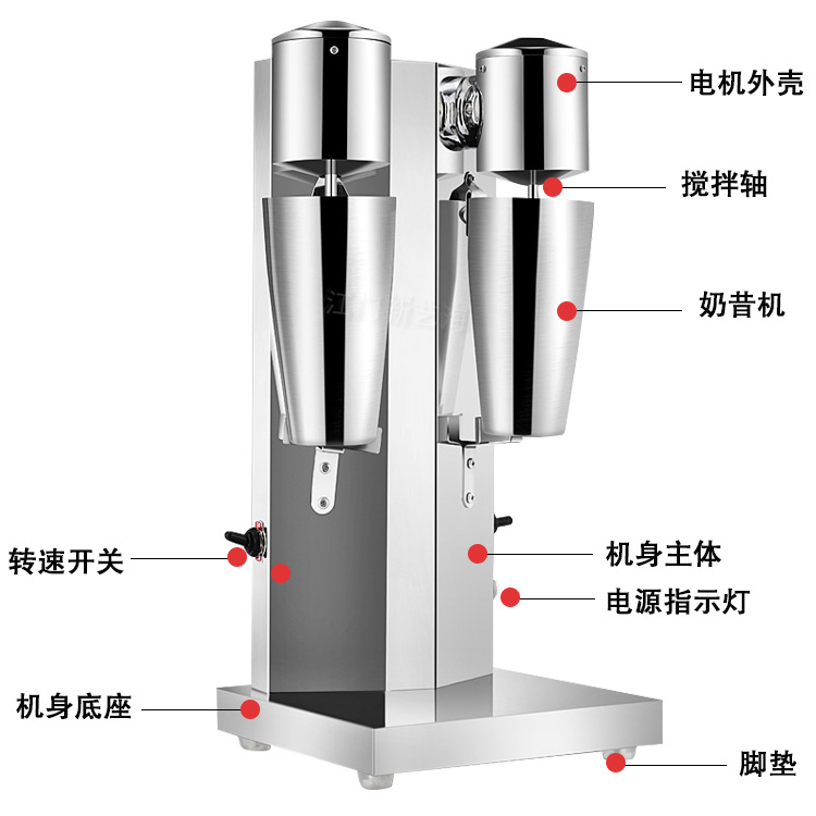 商用不銹鋼雙頭奶昔機雙杯奶昔機多功能高轉速制奶昔機奶茶店必備