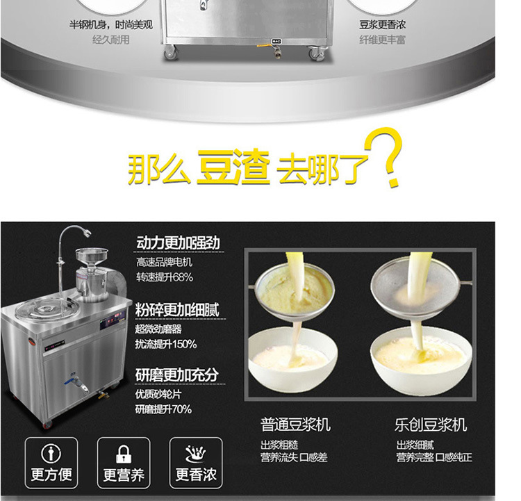 樂創豆漿機 大型商用磨漿機 全自動多功能豆奶機現磨現煮 廠家