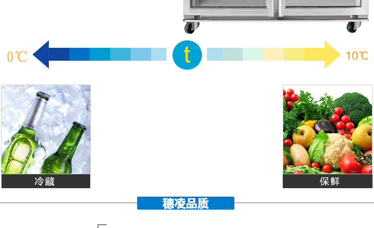 穗凌LG4-482M2F 展示冰柜商用雙門立式風(fēng)冷冷藏保鮮柜玻璃飲料柜