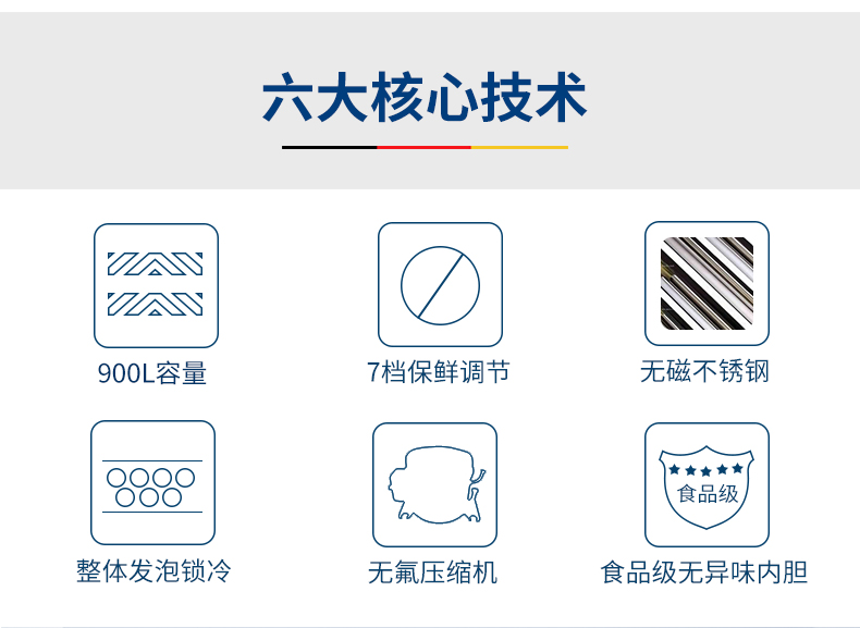 德瑪仕商用立式六門冰柜商用六門立式 展示柜 BCD-1300A 全冷凍