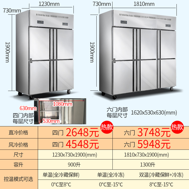 lecon/樂創(chuàng) LC-SMBG01 商用冰柜立式四六門冷柜冷藏冷凍保鮮 廠家