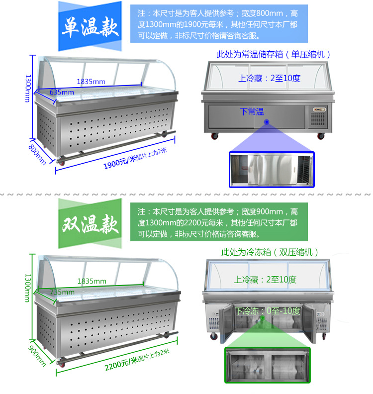 鴨脖展示柜熟食保鮮冷藏冰柜超市鹵菜冷柜全商用不銹鋼冷柜冷藏柜