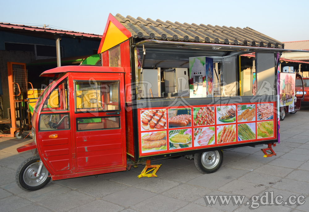 廠家直銷復古手推移動冰淇淋車 多功能流動冰激凌小吃車