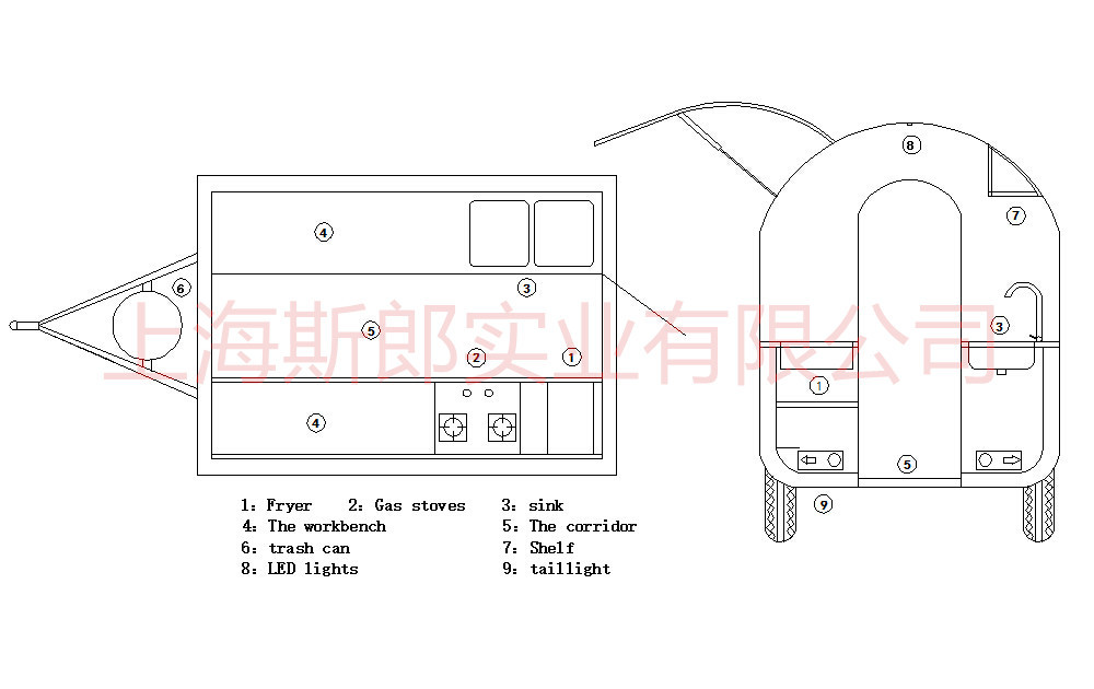 廠家定做 方形牽引小吃車 拖掛美食車 廠家直銷