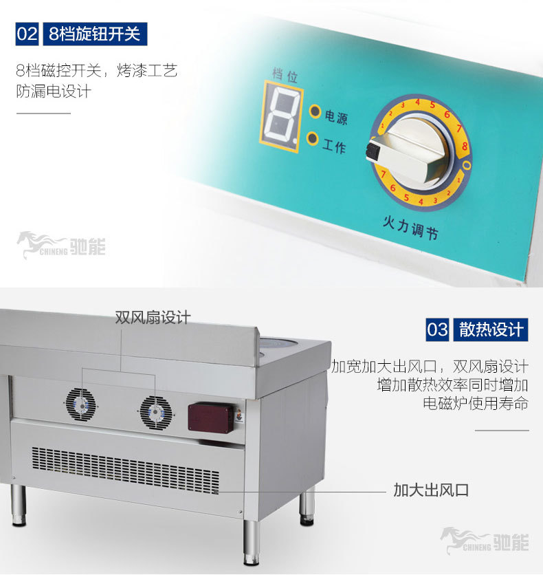 商業(yè)電磁爐商用電磁煲仔爐六頭煲仔飯機2.5kw電磁煲仔爐電磁加熱