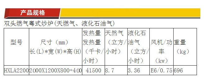 燃氣雙頭雙尾炒爐燃氣爐灶雙眼炒爐酒店廚具設備 雙炒雙溫灶