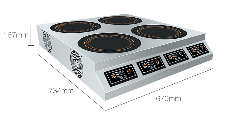 德國逸臣商用大功率電磁爐多頭工業(yè)食堂 錫紙花甲火鍋爐6頭煲仔爐