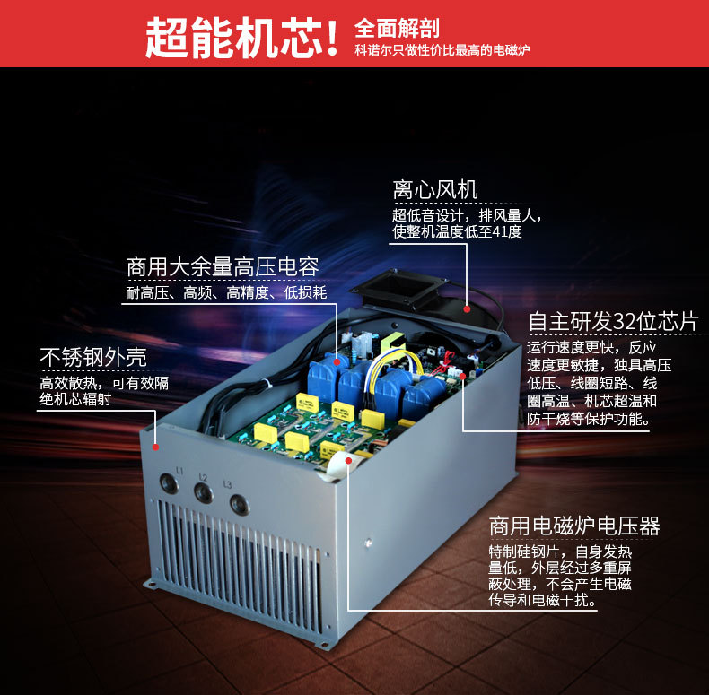 大功率商用電磁爐20KW凹面大炒爐食堂飯堂15千瓦大鍋灶電磁鍋爐